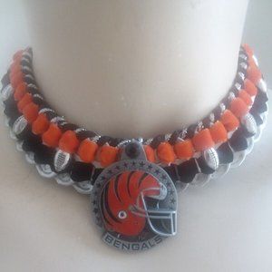 Cincinnati Bengals recycled handmade necklace choker OOAK